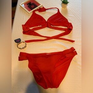 Kona Sol Vibrant Red Bikini Set